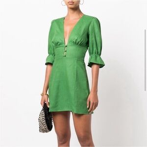 Green reformation mini dress